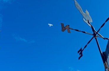 Westbound white aircraft