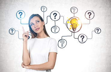 Young woman looking for solution