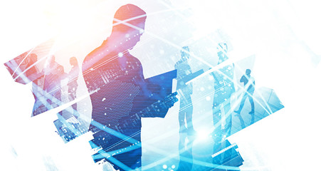 Business team and internet connection