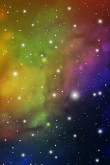Astrology Mystic Galaxy Background. Outer Space. Vector Digital Colorful Illustration of Universe.