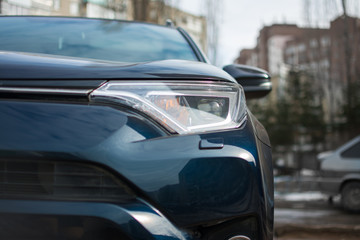 car headlights blue wheel windshield