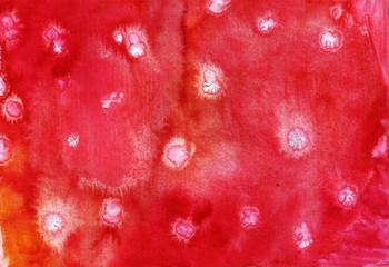 Abstract background, hand drawn texture, watercolor painting, splashes, drops of paint, paint smears. Shades of red and white texture blotches. Design for backgrounds, wallpapers, covers and packaging