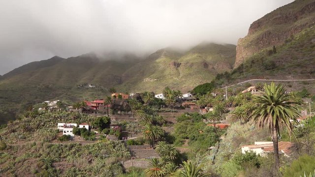 Masca village in front of mountains. Tenerife, Canary Islands, Spain