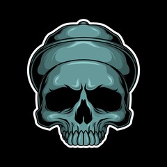 classic skull with hat