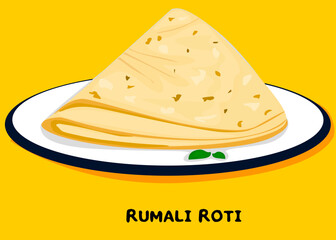 Rumali Roti Chapati indian or Bread Vector