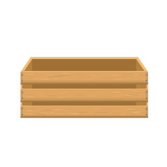 Wooden box for fruits and vegetables keeping. vector illustration. Isolated on white background. Transparent objects used for lights and shadows drawing.