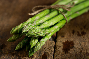 Asparagus.  Fresh Asparagus on wooden background