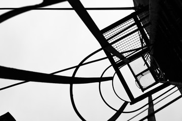 Black and white abstract industrial backround