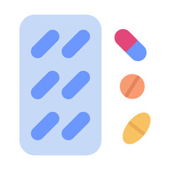 medical pills capsule icon with modern flat style icon color or colorful