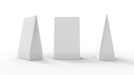 3D rendering of a packaging triangle pointy template empty clean