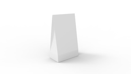 3D rendering of a packaging triangle pointy template empty clean