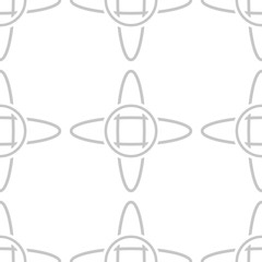 Geometric seamless pattern. Gray ornament on white background