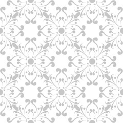 Floral seamless pattern. Blue flowers on white background
