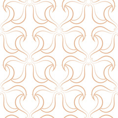 Seamless pattern. Beige abstract print on white background
