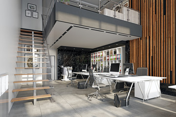 contemporary loft office