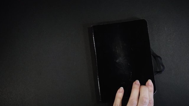 Colored notebook with the phrase "Be Yourself" written on one of the pages. Shot from above with the Sony a7iii.