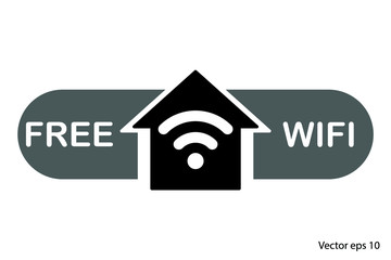 Free wifi sign, free wifi icon.