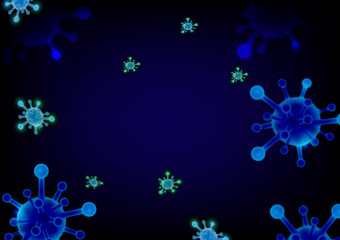 Fototapeta na wymiar Virus model COVID-19 flu virus cell infection medical illustration