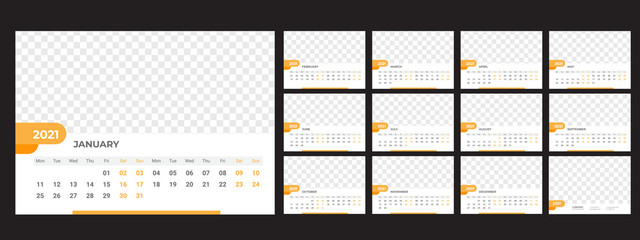20201 calendar planner set for template corporate design week start on Monday.