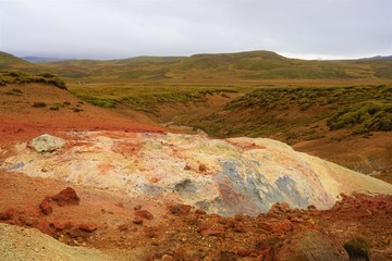 Landschaft im goethermischen Gebiet Krýsuvík auf Island