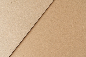 Brown recycled carton paper sheets close up. Business concept