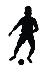 Soccer player silhouette vector on white