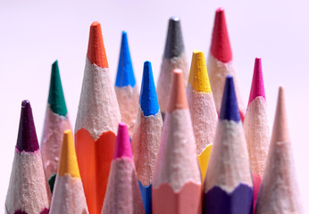 Close-up view of the sharpen colored pencil