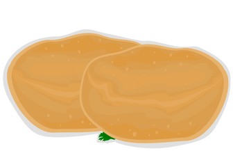 Puri,Poori indian Chapati or Bread Vector