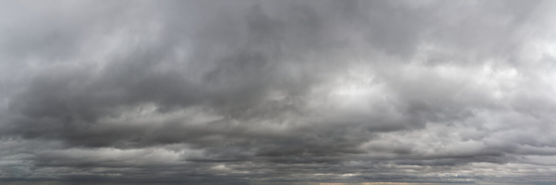 Fantastic dark thunderclouds, sky panorama