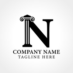 Attorney & Law Letter N Logo With Creative Modern Vector Template. Law Business Letter N Logo Design