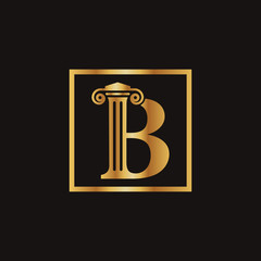 Attorney & Law Letter B Logo With Creative Modern Rectangular Vector Template. Law Business Letter B Logo Design