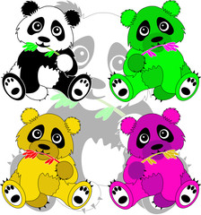 The color of panda image for fashion at the shop