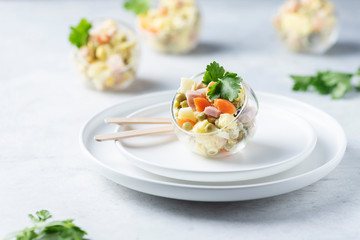 Traditional Russian salad Olivier