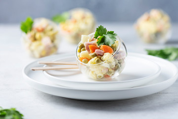 Traditional Russian salad Olivier