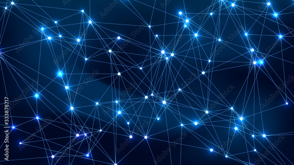 Poster global network connection concept. big data visualization. social network communication in the globa