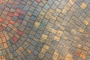 masonry wall paving stones as a background close up