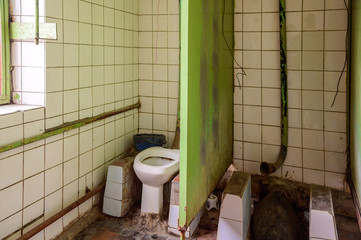 Slum photo toilet and sewage indoors