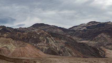 Mountains at Death valley under cloudy sky