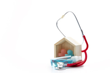 Covid-19 or Coronavirus Concept on white