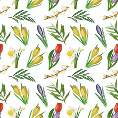 Watercolor Easter pattern. hand drawn seamless texture