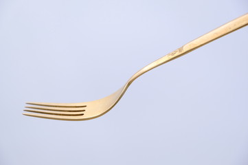 fork and spoon isolated on white background
