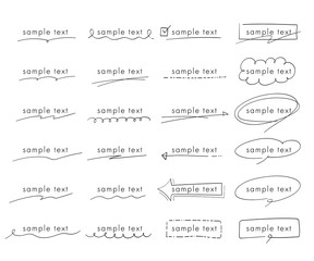 おしゃれな手書きの見出しやタイトルの装飾/素材/ベクター