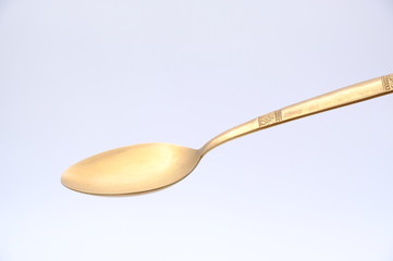 fork and spoon isolated on white background