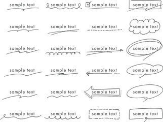おしゃれな手書きの見出しやタイトルの装飾/素材/ベクター