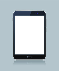 Black Gadget with Blank Touch Screen . Isolated Elements on Grey Background
