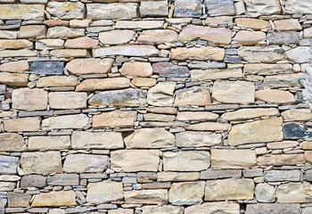 Wall of rough stones