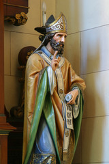 Obraz premium Saint Cyril, statue on the altar of St. Joseph in the Franciscan church of St. Francis of Assisi in Zagreb, Croatia