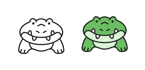 Cartoon crocodile icon in a modern flat style. Simple vector illustration of wildlife.