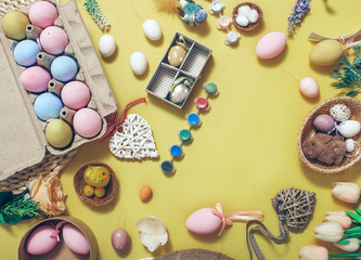 chocolate easter eggs. Easter concept. 