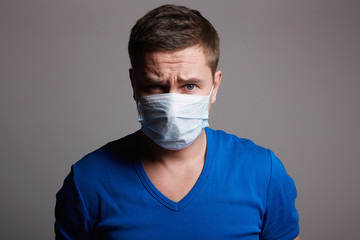 Young Man in Mask. medical masked boy. medicine